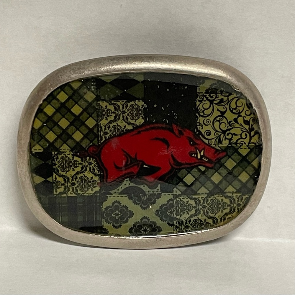 VTG University of Arkansas Razorbacks Green Patchwork Legacy Belt Buckle